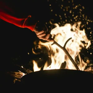 Hand whit a stick and fire